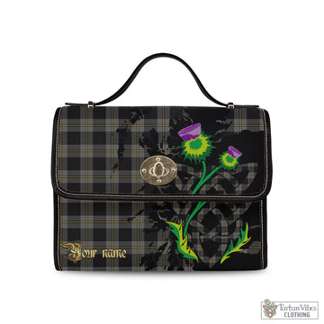Perry Ancient Tartan Waterproof Canvas Bag with Scotland Map and Thistle Celtic Accents