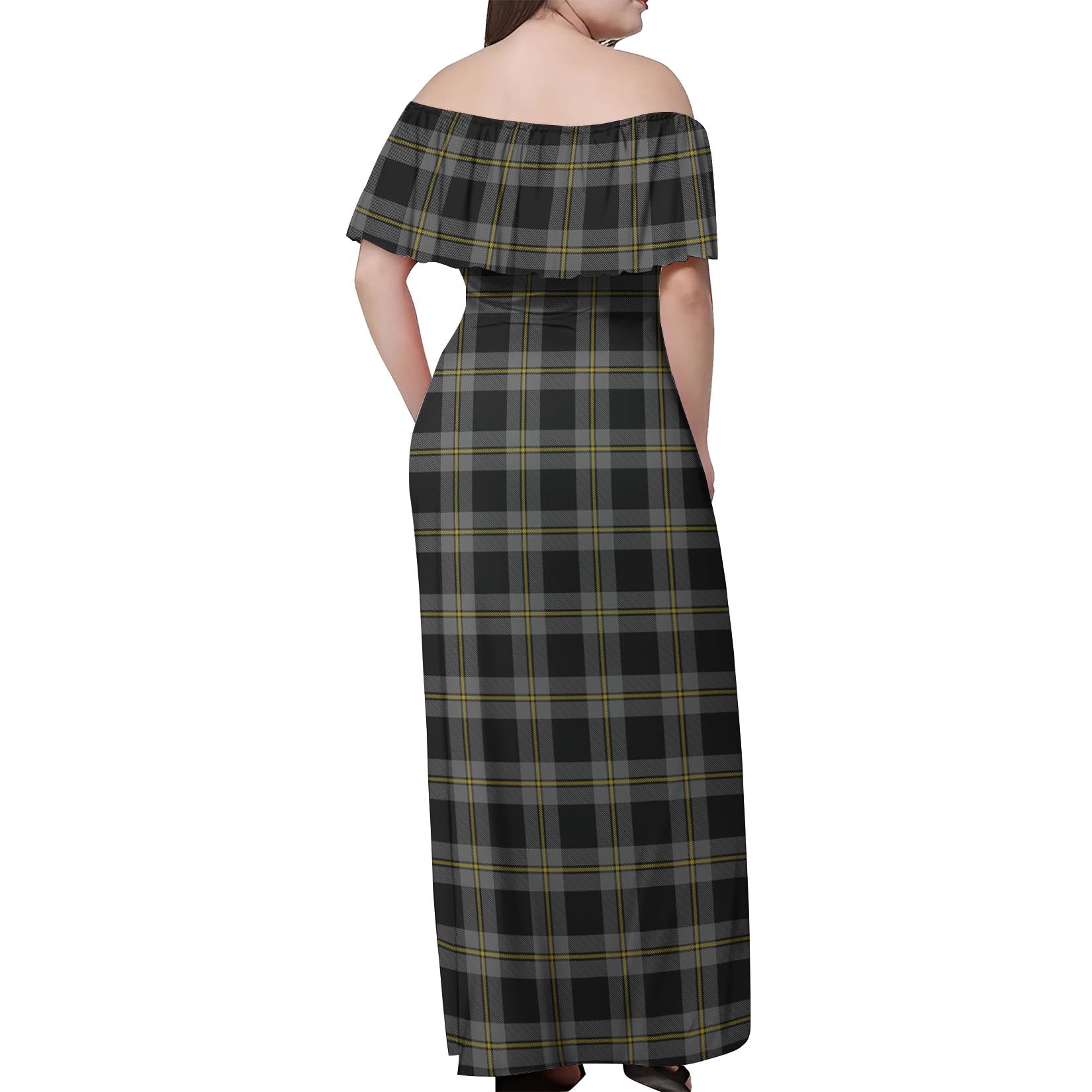 Perry Ancient Tartan Off Shoulder Long Dress - Tartan Vibes Clothing