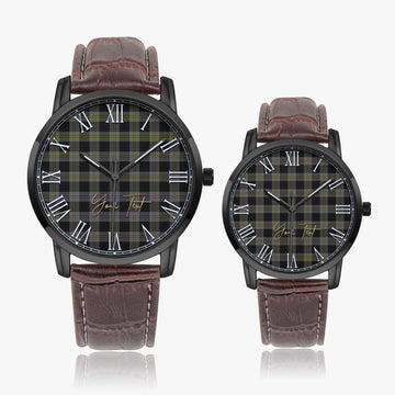 Perry Ancient Tartan Personalized Your Text Leather Trap Quartz Watch