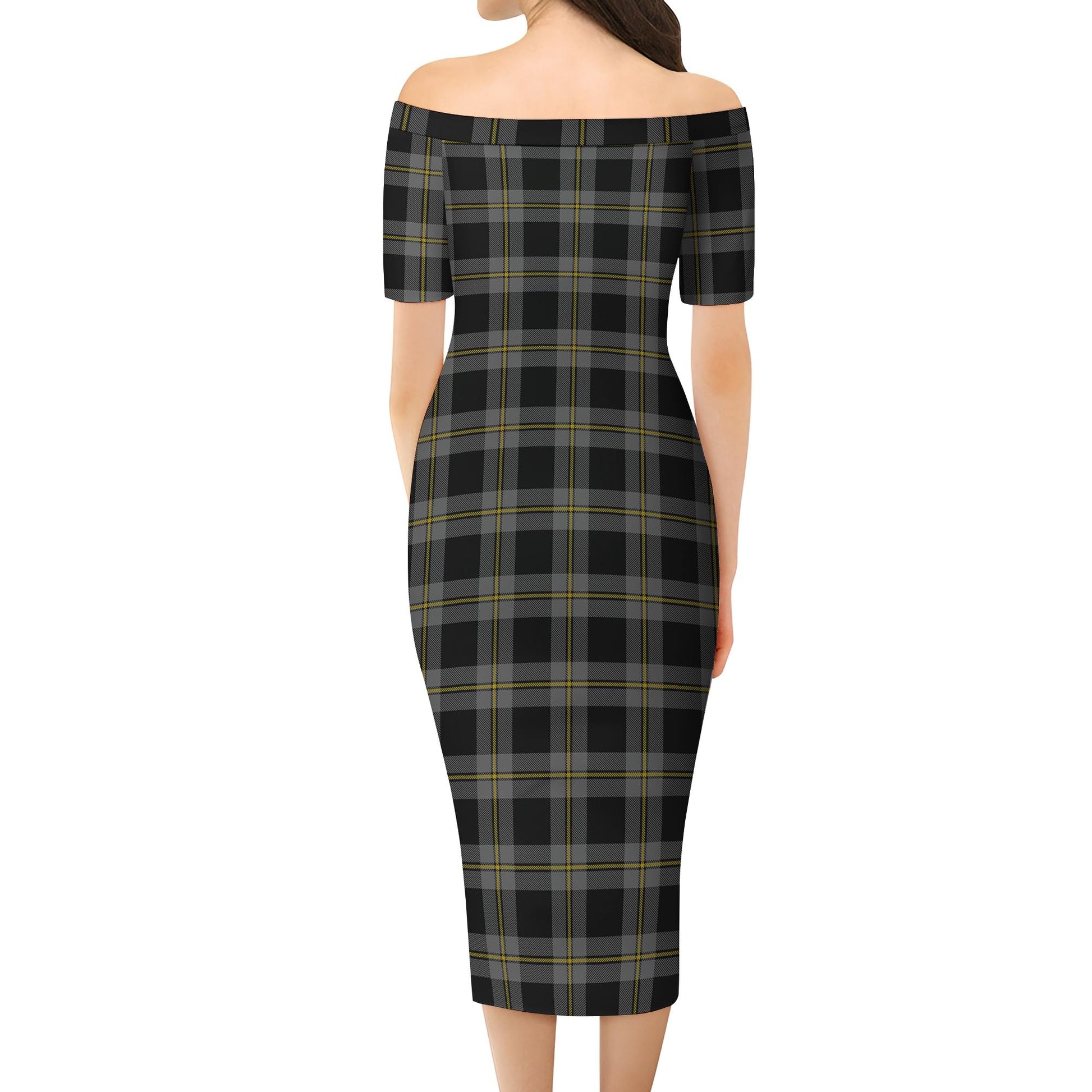 Perry Ancient Tartan Off Shoulder Lady Dress - Tartan Vibes Clothing