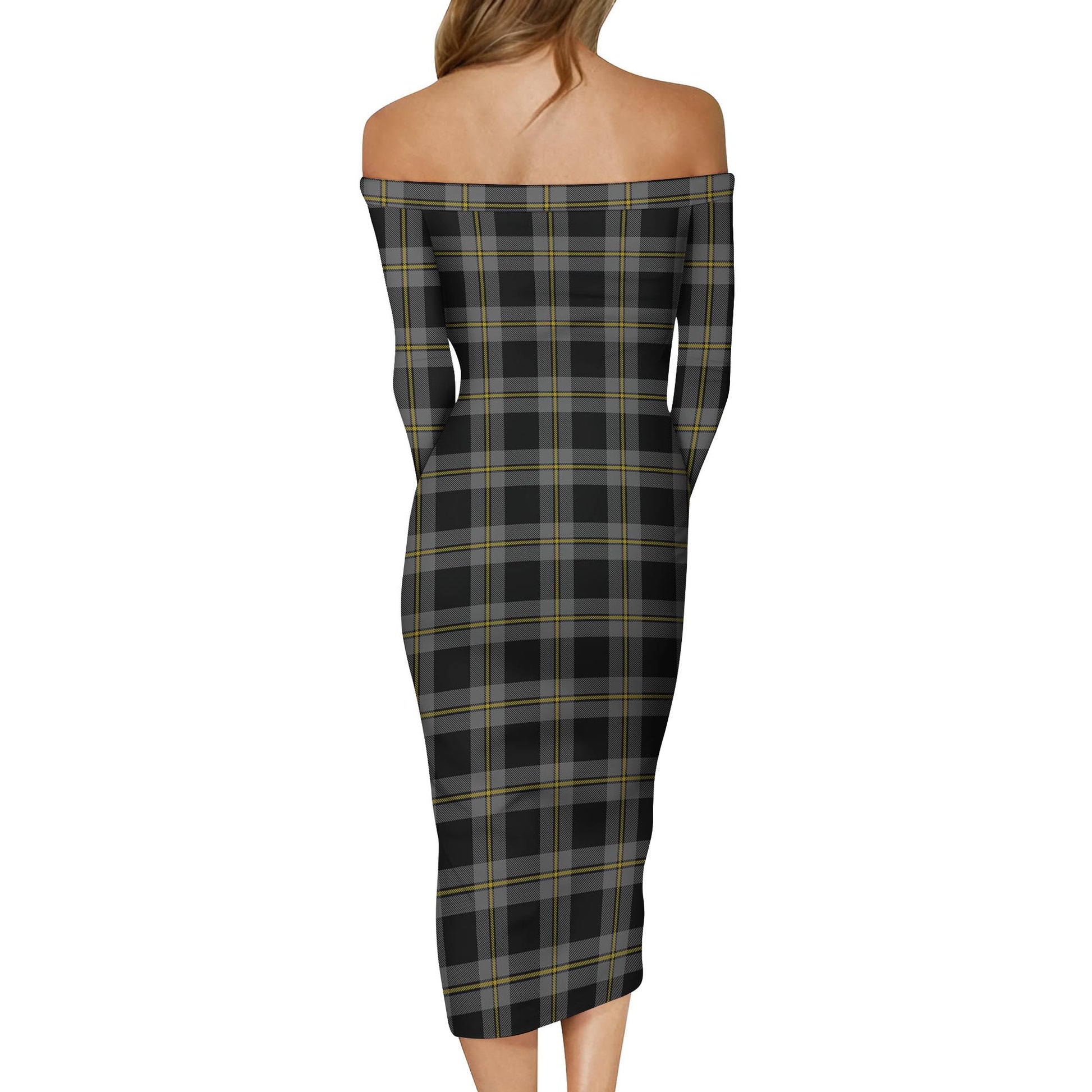 Perry Ancient Tartan Off Shoulder Lady Dress - Tartan Vibes Clothing