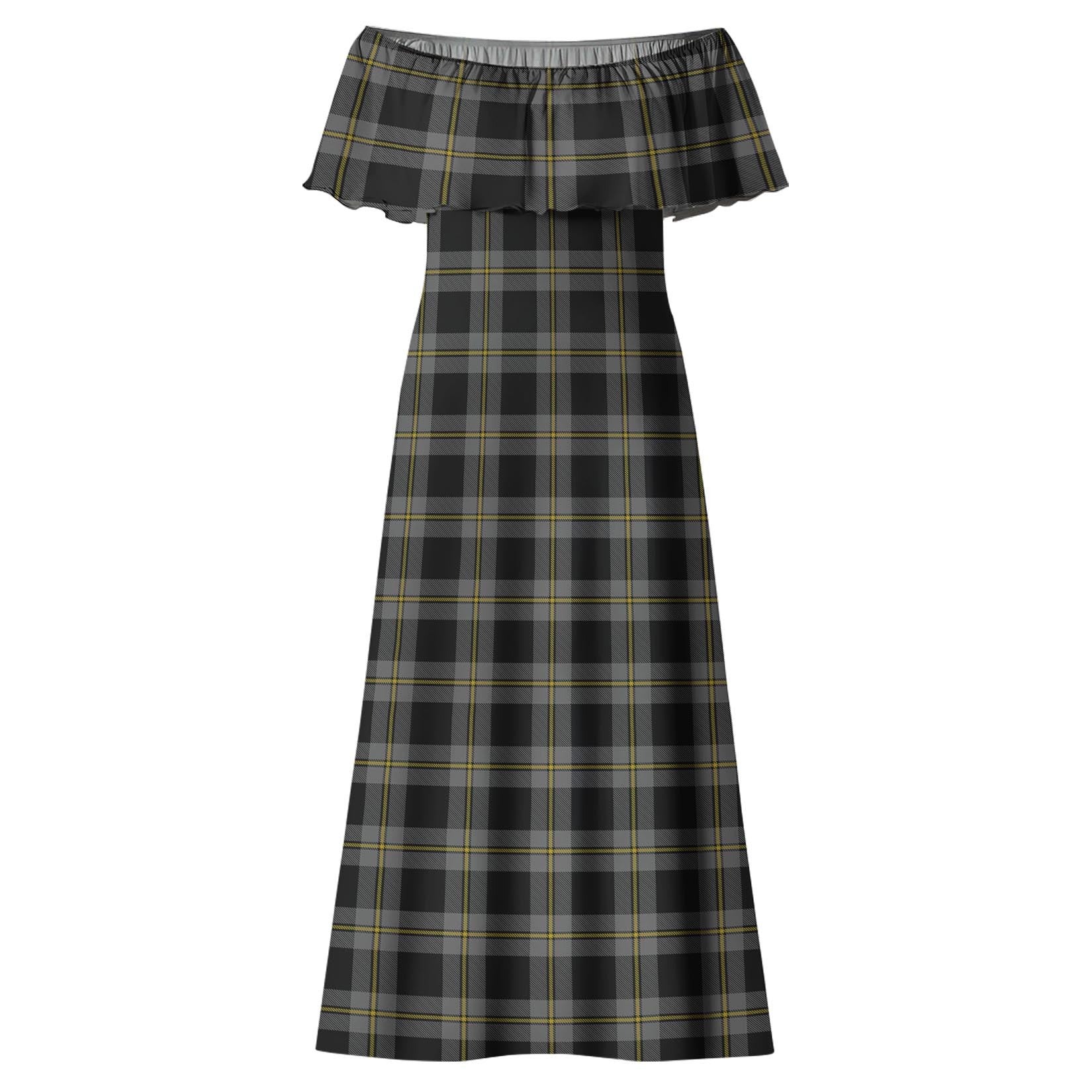 Perry Ancient Tartan Off Shoulder Long Dress - Tartan Vibes Clothing