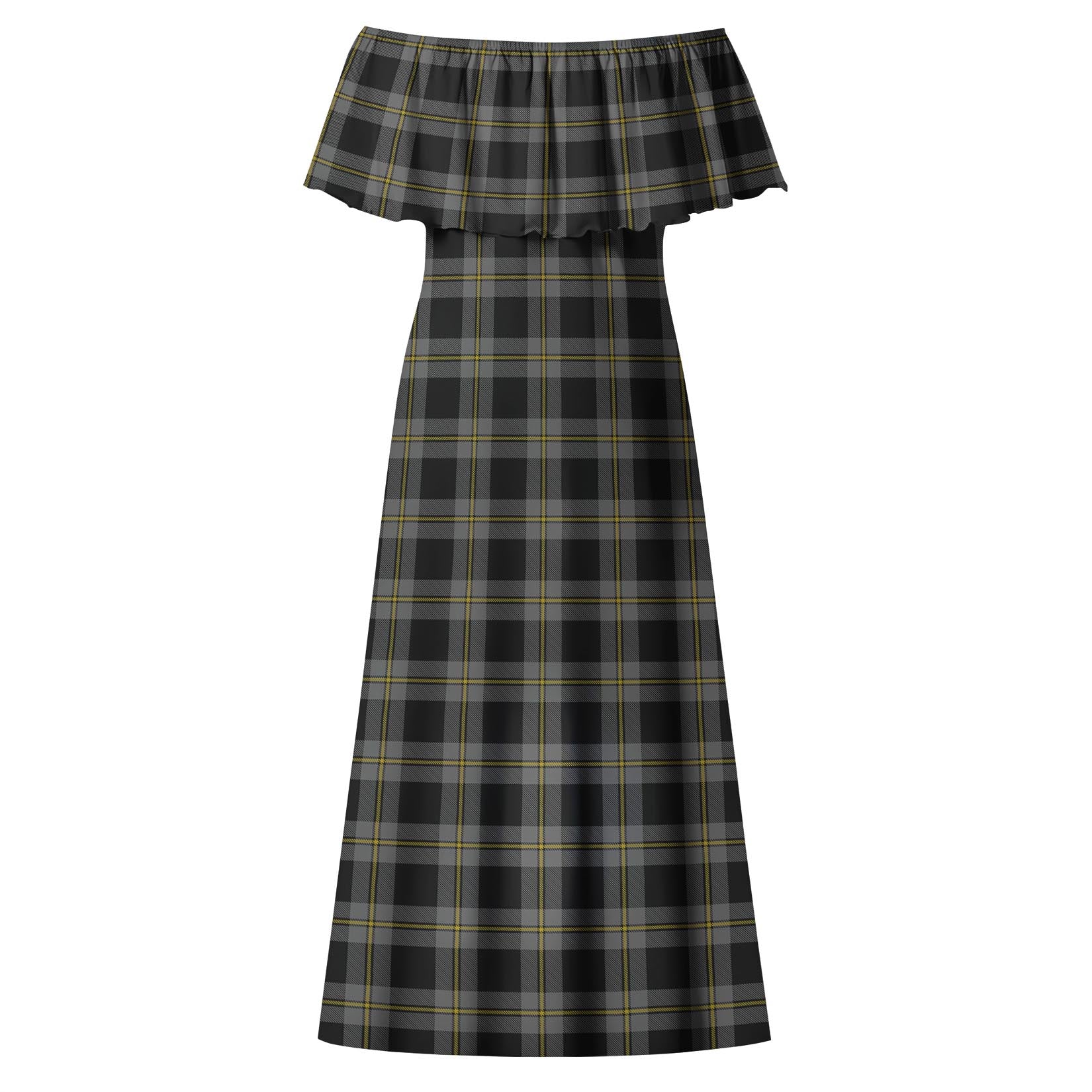 Perry Ancient Tartan Off Shoulder Long Dress - Tartan Vibes Clothing