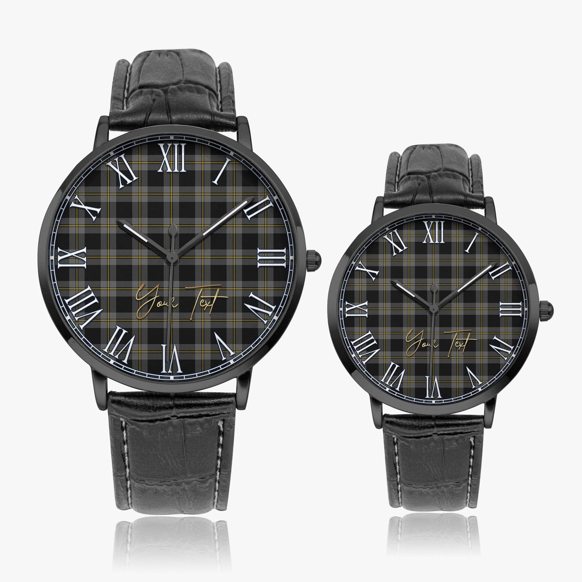 Perry Ancient Tartan Personalized Your Text Leather Trap Quartz Watch - Tartan Vibes Clothing