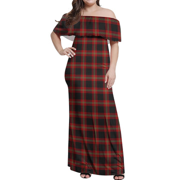 Perry-Pirrie Tartan Off Shoulder Long Dress Women's Dress - Tartan Vibes Clothing