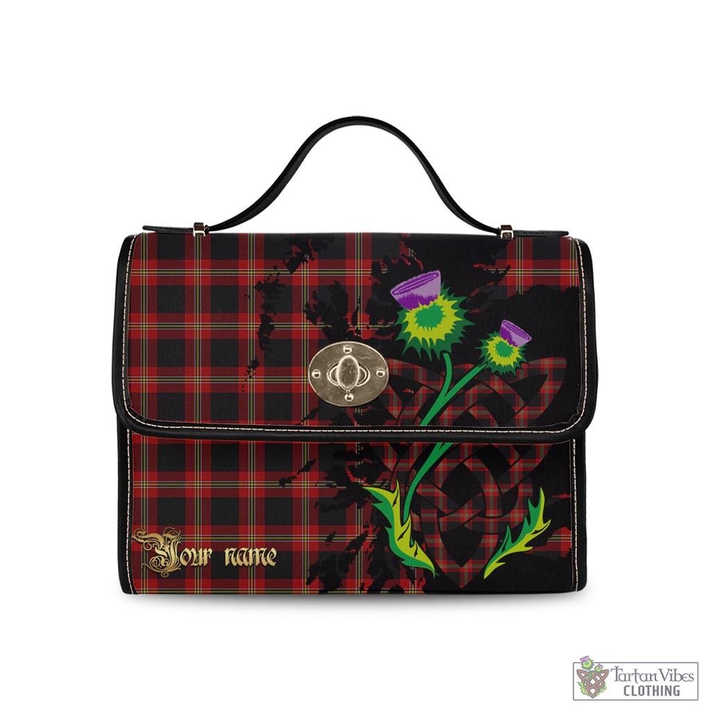 Tartan Vibes Clothing Perry-Pirrie Tartan Waterproof Canvas Bag with Scotland Map and Thistle Celtic Accents