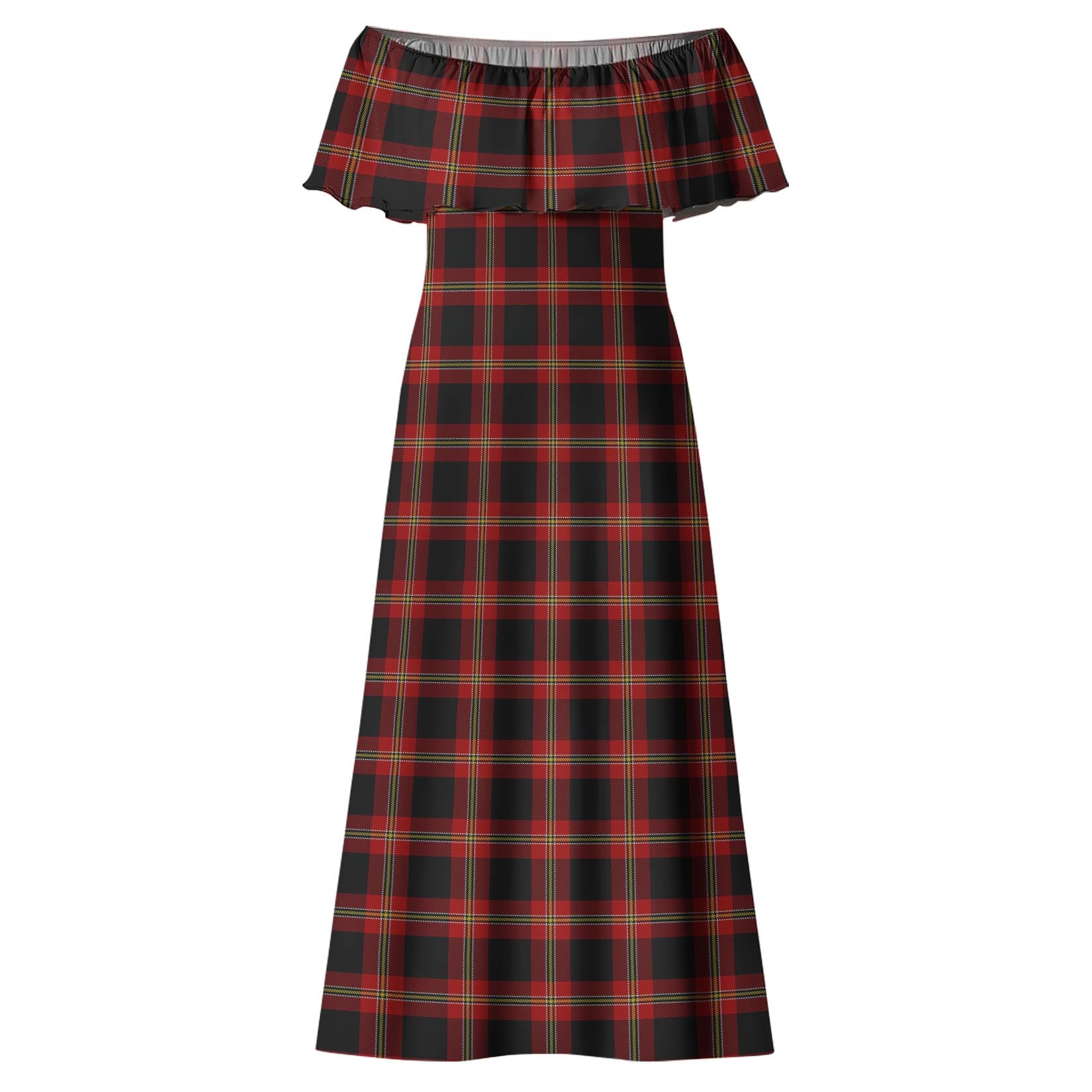 Perry-Pirrie Tartan Off Shoulder Long Dress - Tartan Vibes Clothing