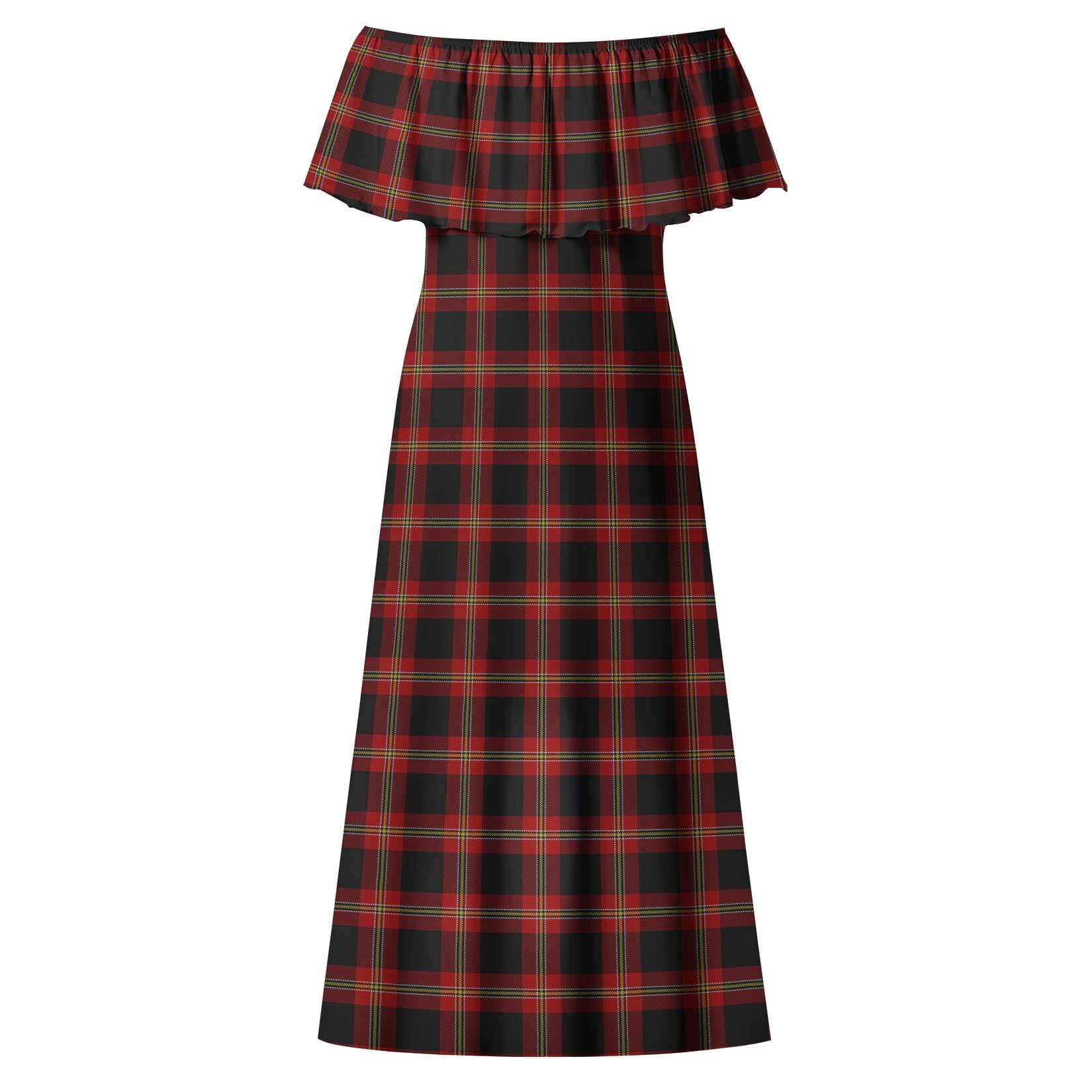 Perry-Pirrie Tartan Off Shoulder Long Dress - Tartan Vibes Clothing