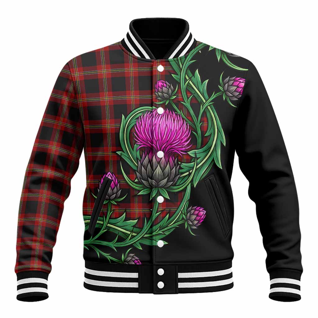 Perry Tartan Baseball Jacket Resilient Scottish Thistle Unisex - Tartan Vibes Clothing