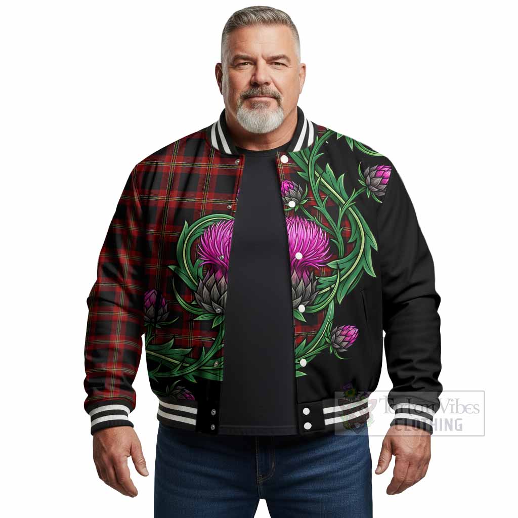 Perry Tartan Baseball Jacket Resilient Scottish Thistle - Tartan Vibes Clothing
