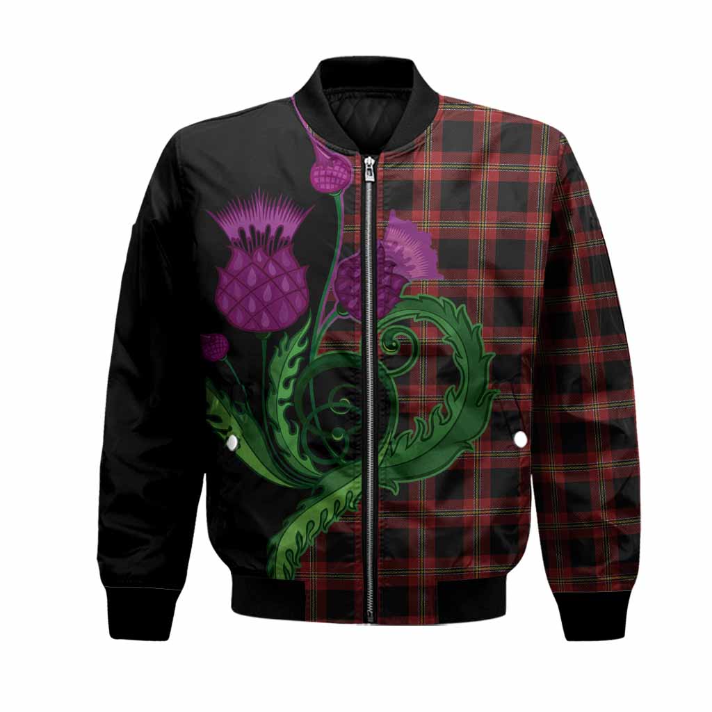 Perry Tartan Bomber Jacket Traditional Scottish Thistle