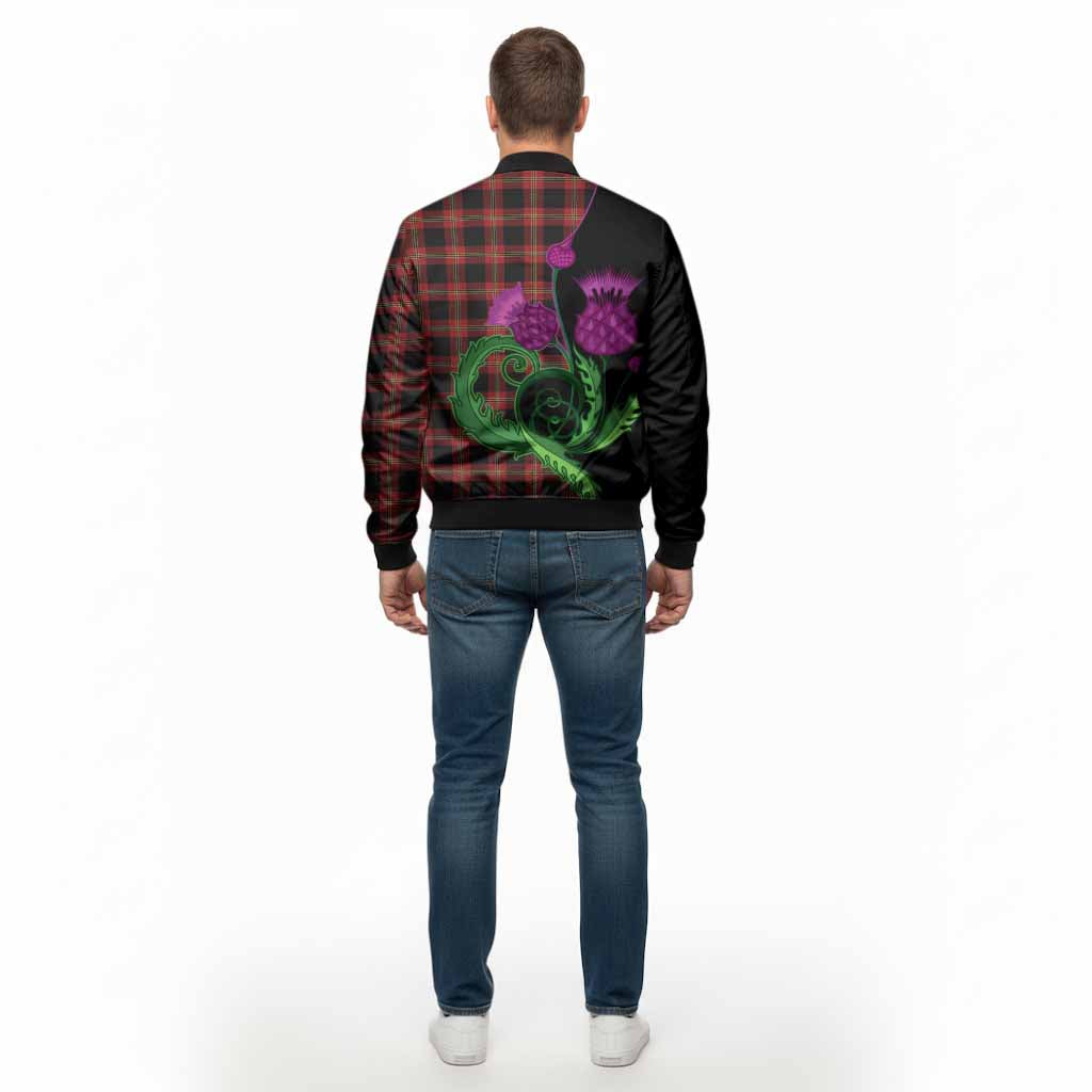 Perry Tartan Bomber Jacket Traditional Scottish Thistle