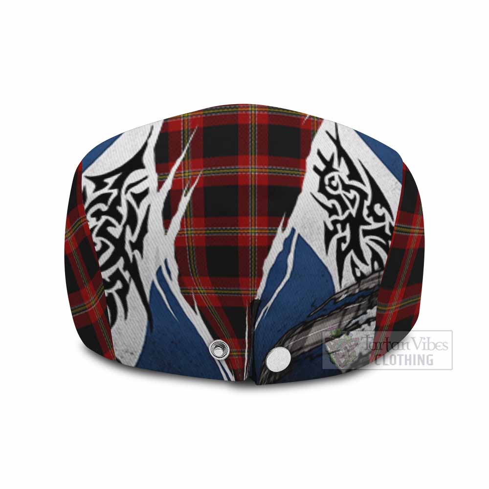 Perry Tartan Flat Cap, Jeff Cap Scotland Flag Ripped Tribal Design