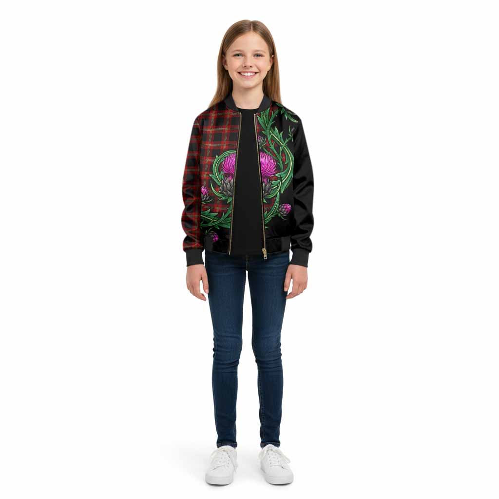 Perry Tartan Kid Bomber Jacket Resilient Scottish Thistle - Tartan Vibes Clothing
