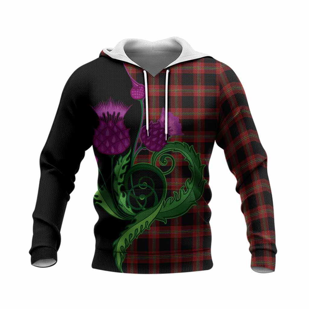 Perry Tartan Knitted Hoodie Traditional Scottish Thistle
