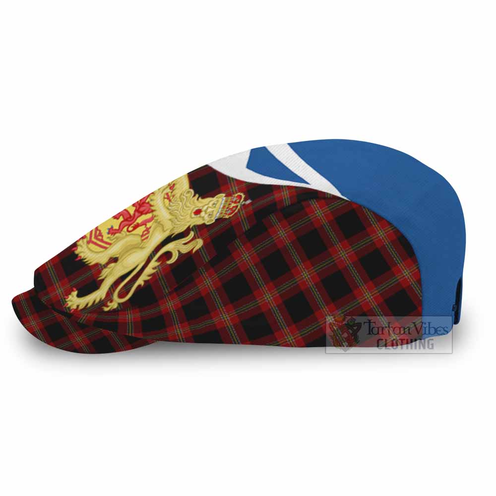 Perry Tartan Lion Rampant Flat Cap, Jeff Cap Classic Scottish Style