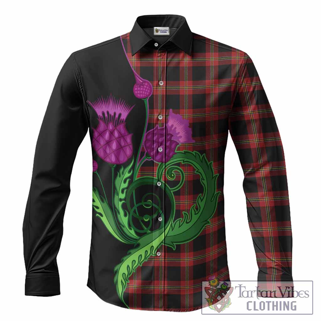 Perry Tartan Long Sleeve Button Shirts Traditional Scottish Thistle