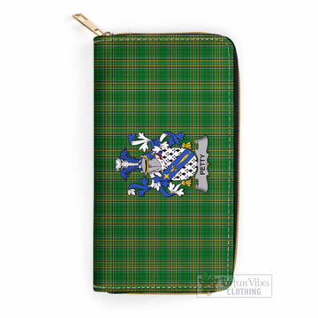 Tartan Vibes Clothing Petty Irish Clan Tartan Women's Leather Wallet with Coat of Arms