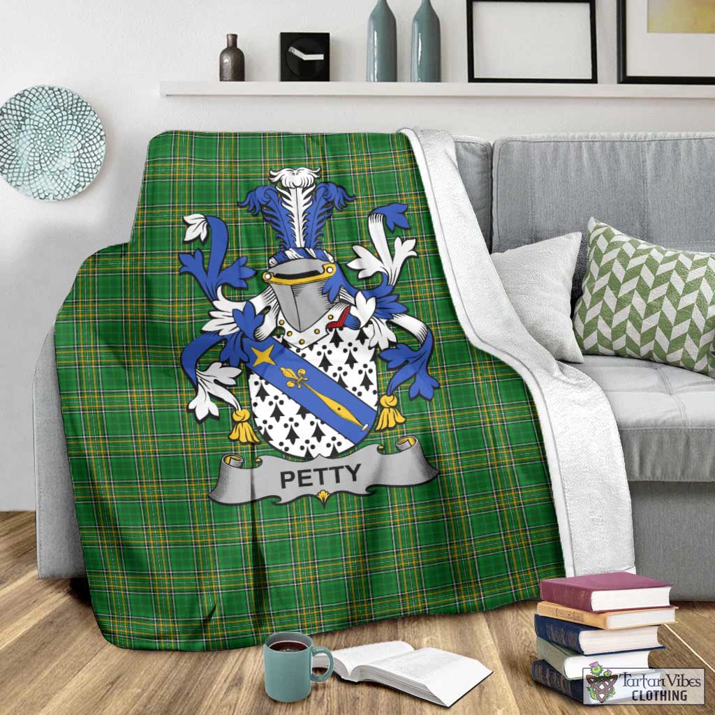 Petty Irish Clan Tartan Blanket with Coat of Arms - Tartan Vibes Clothing