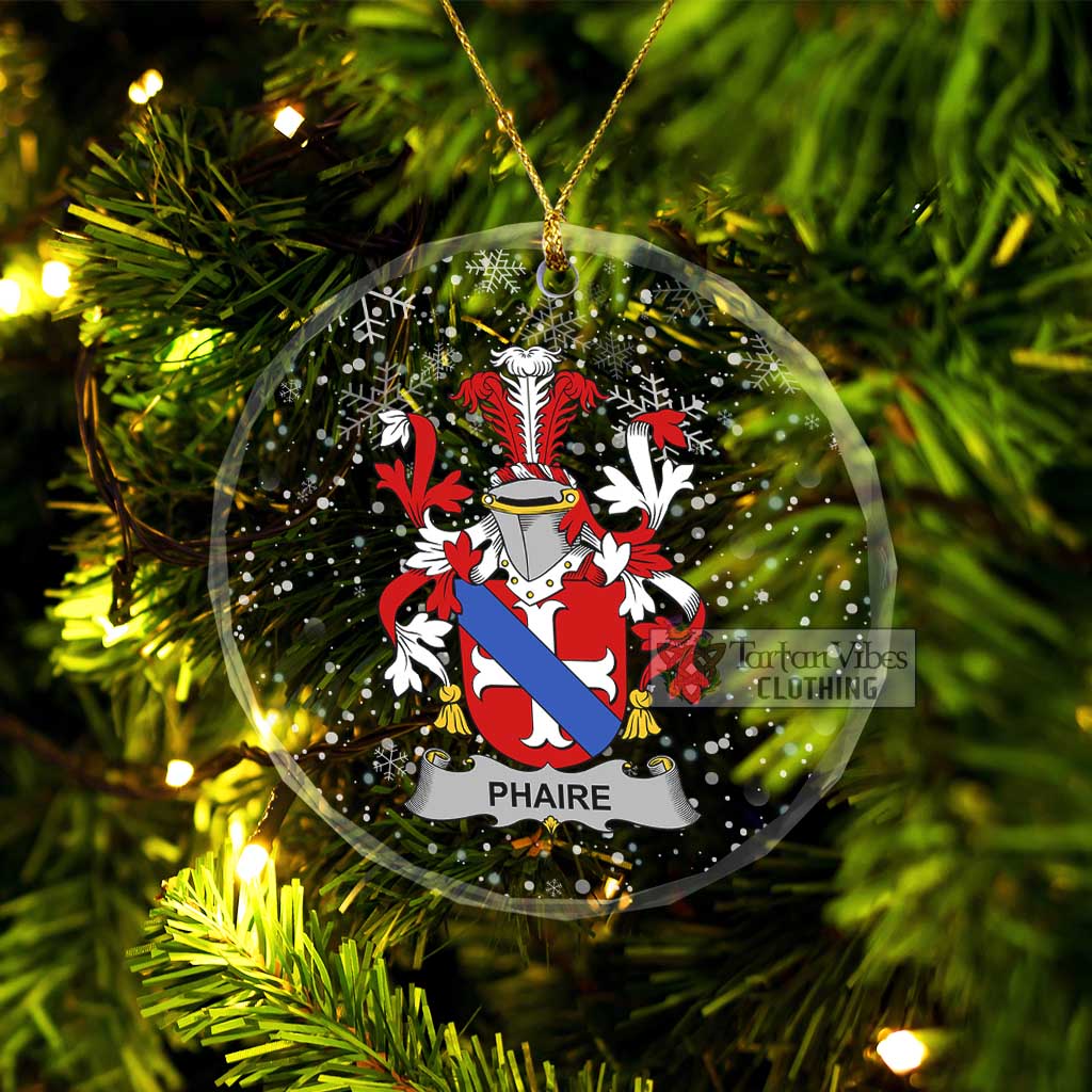Tartan Vibes Clothing Phaire Irish Clan Christmas Glass Ornament with Coat of Arms