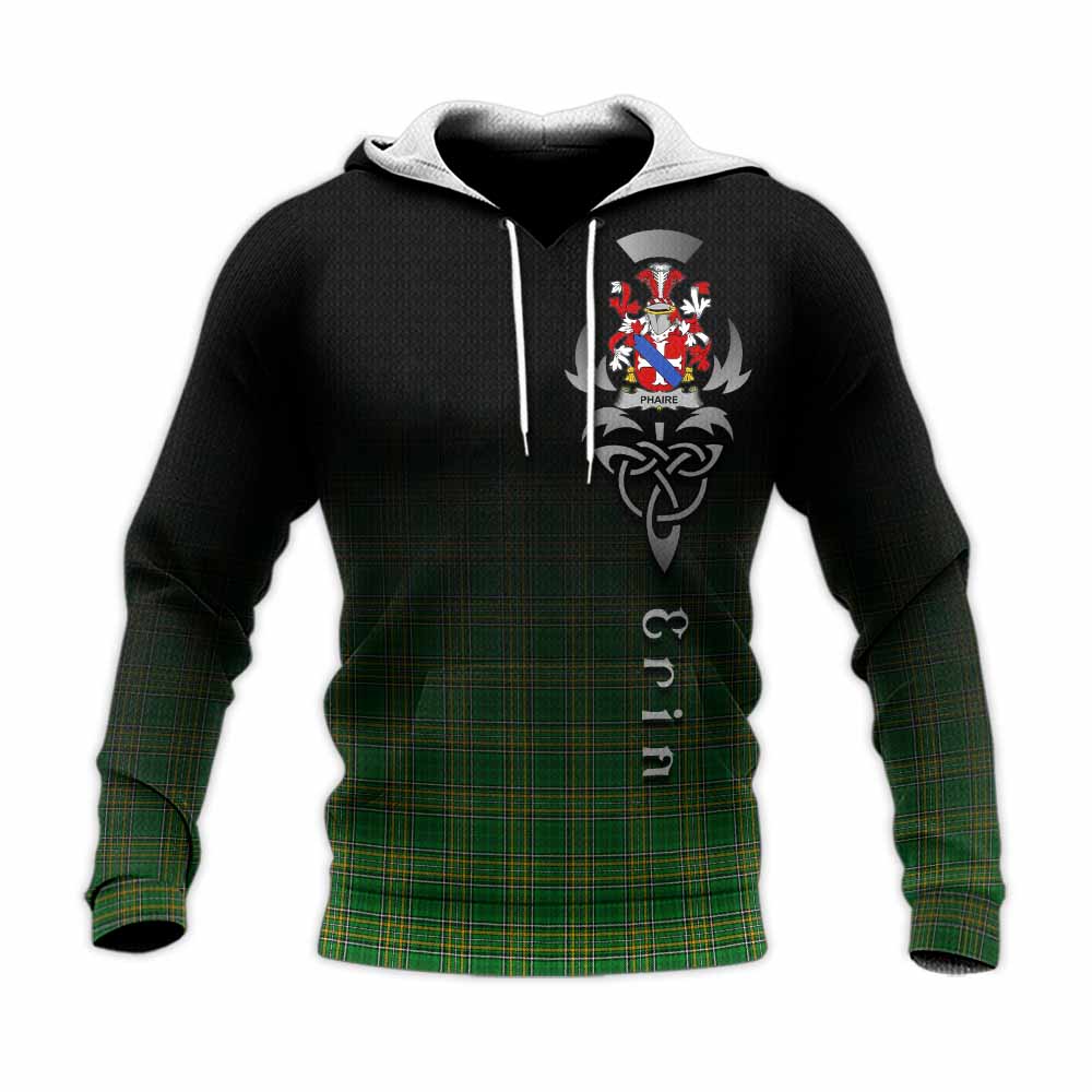 Phaire Irish Clan Knitted Hoodie with Coat of Arms Erin Go Bragh Celtic Inspired Unisex Knitted Pullover Hoodie - Tartan Vibes Clothing