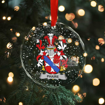 Tartan Vibes Clothing Phaire Irish Clan Christmas Glass Ornament with Coat of Arms