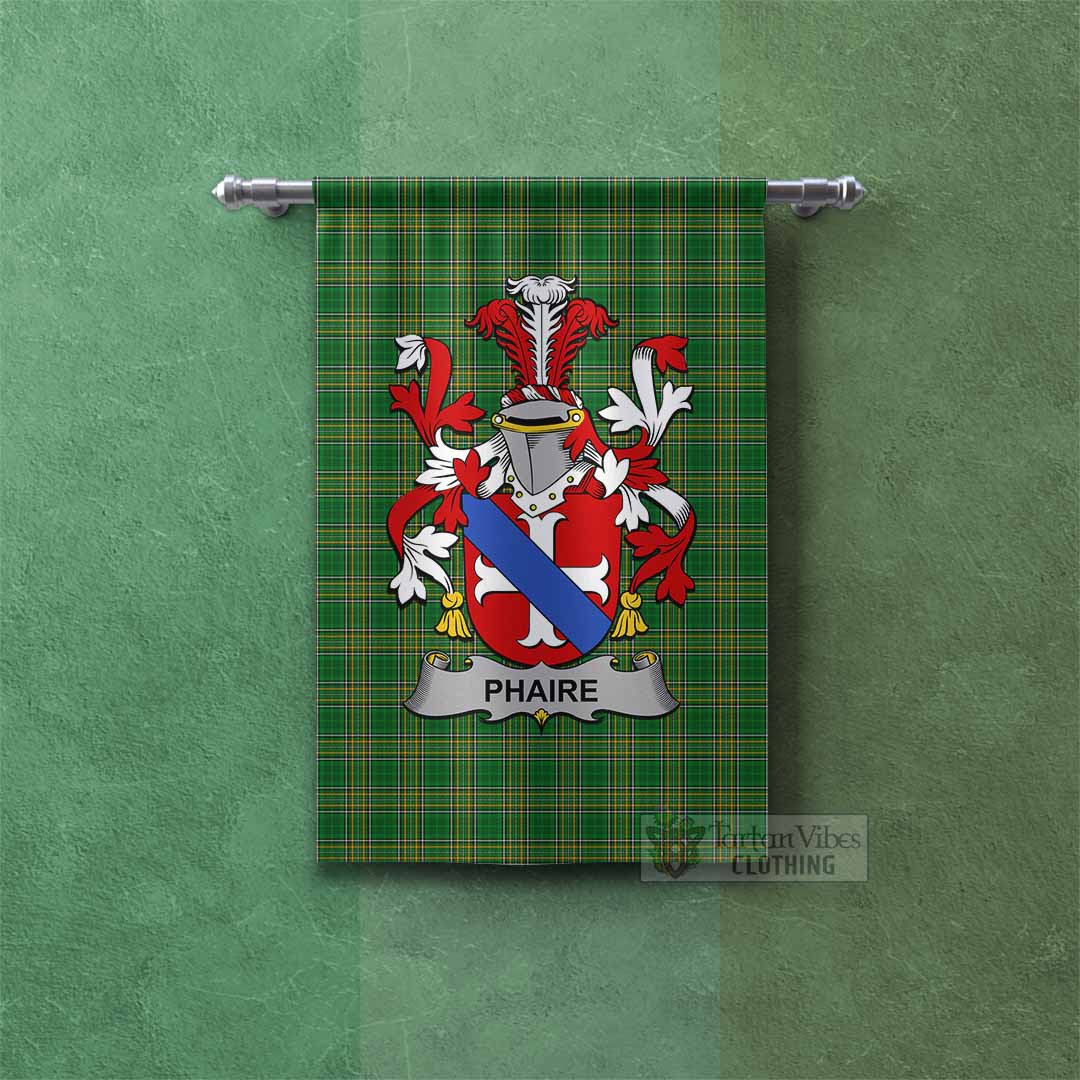 Phaire Irish Clan Tartan Gonfalon, Tartan Banner with Coat of Arms Rectangle - Tartan Vibes Clothing