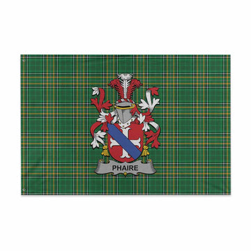 Tartan Vibes Clothing Phaire Irish Clan Tartan House Flag with Coat of Arms