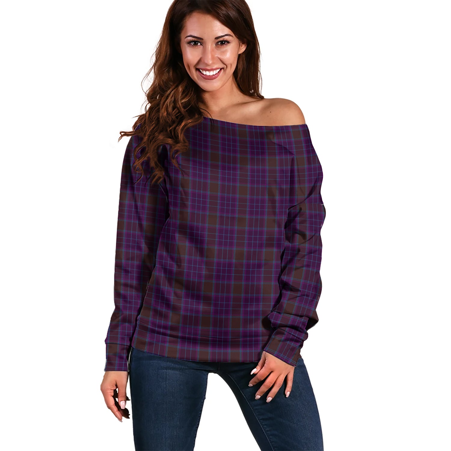 Phillips Tartan Off Shoulder Women Sweater Women - Tartanvibesclothing