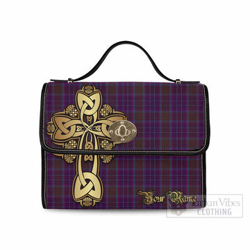 Tartan Vibes Clothing Phillips Tartan Waterproof Canvas Bag Golden Thistle Celtic Cross Style