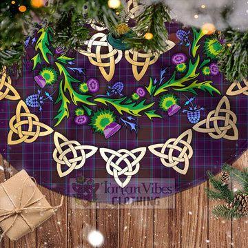 Tartan Vibes Clothing Phillips Tartan Christmas Tree Skirt with Thistle Celtic Knot Style