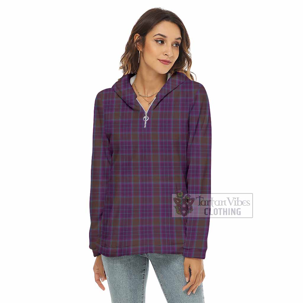 Phillips Tartan Women's Borg Fleece Hoodie with Half Zip - Tartan Vibes Clothing