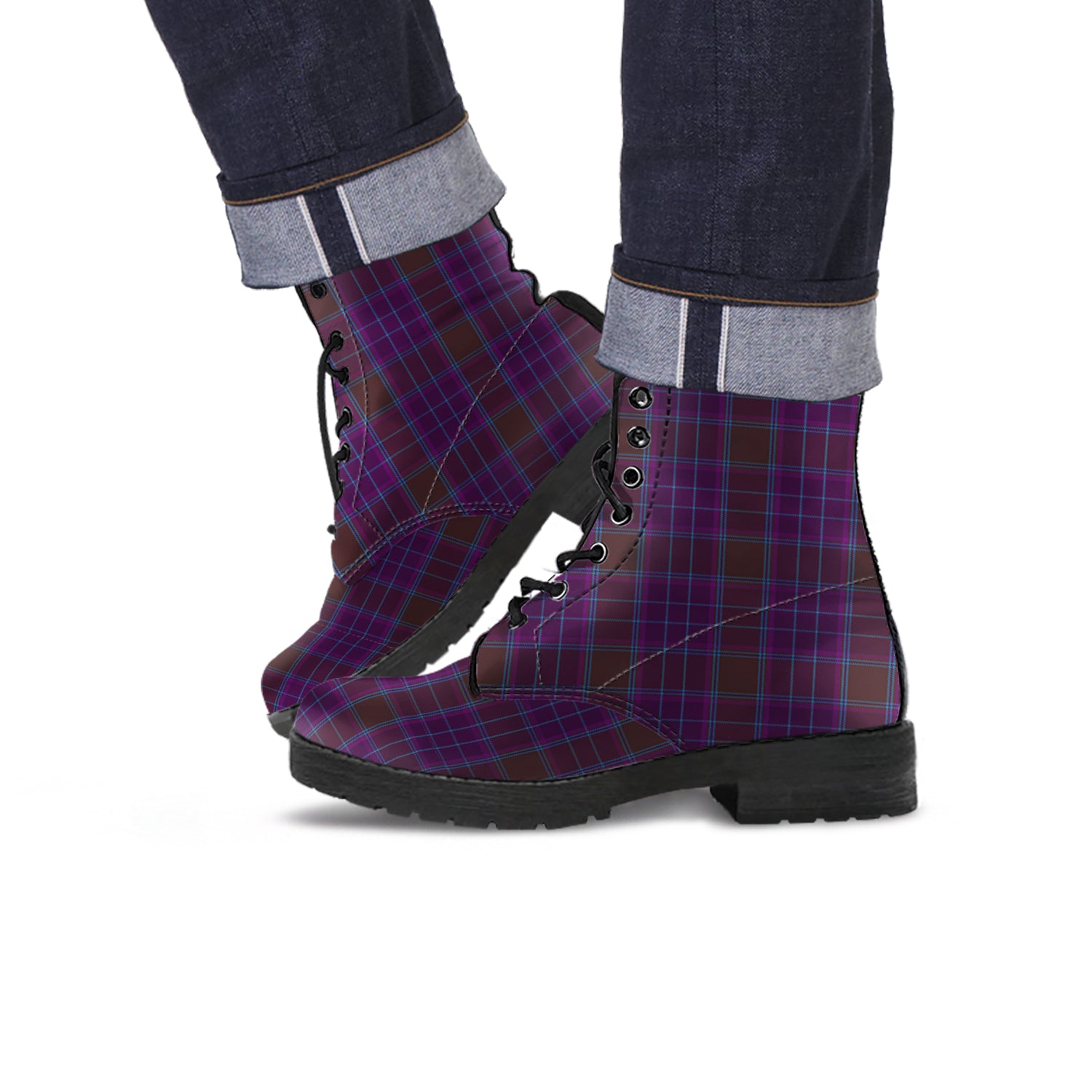 Phillips Tartan Leather Boots - Tartan Vibes Clothing