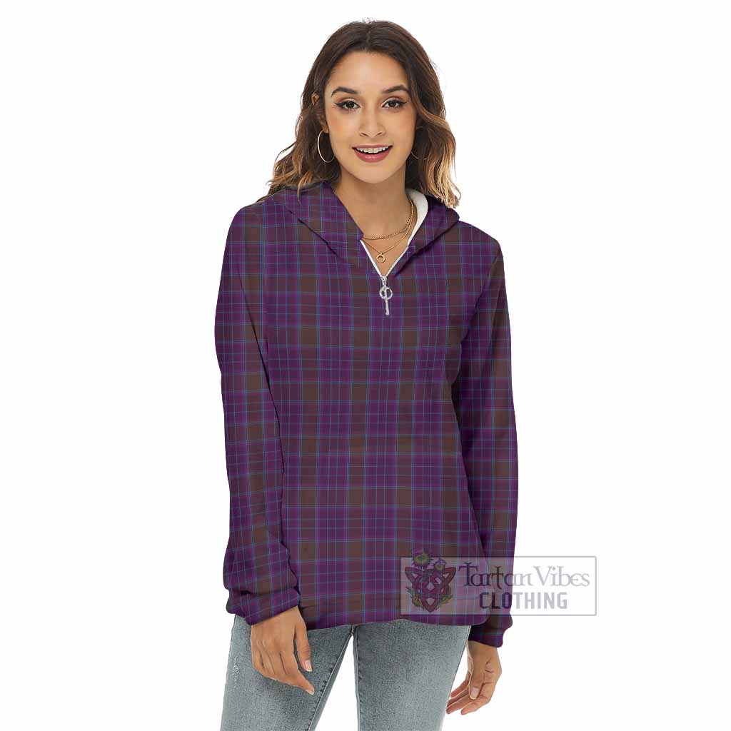 Phillips Tartan Women's Borg Fleece Hoodie with Half Zip - Tartan Vibes Clothing