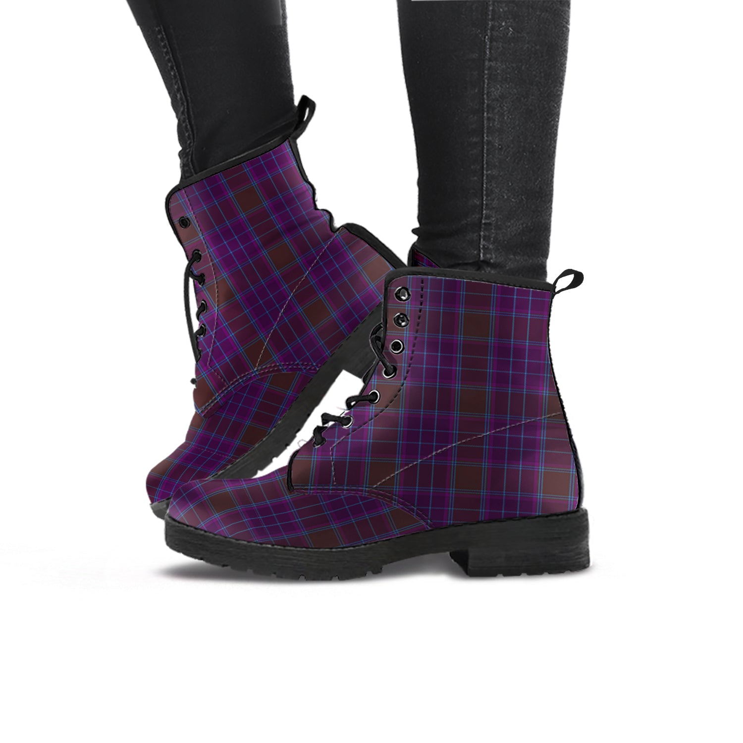 Phillips Tartan Leather Boots - Tartan Vibes Clothing