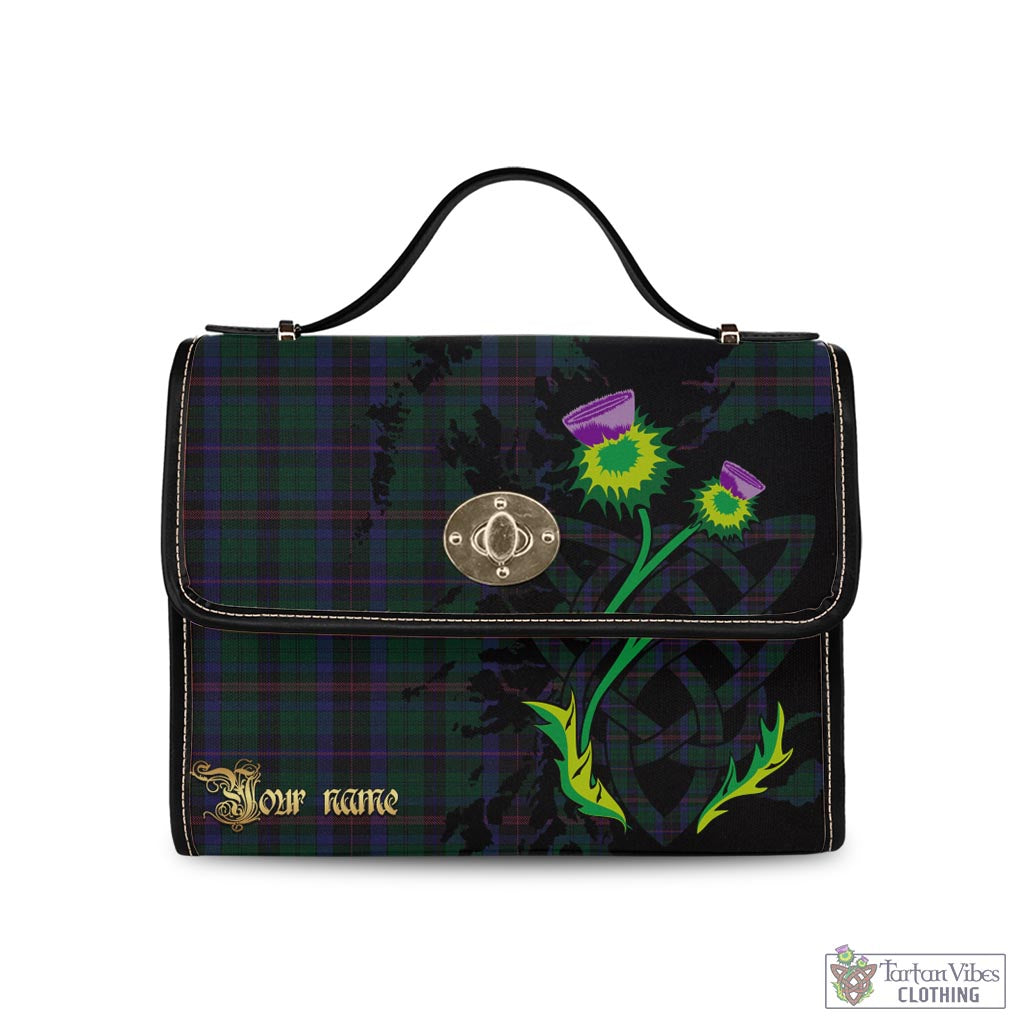 Tartan Vibes Clothing Phillips of Wales Tartan Waterproof Canvas Bag with Scotland Map and Thistle Celtic Accents