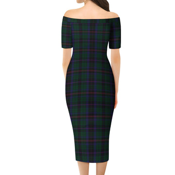 Phillips of Wales Tartan Off Shoulder Lady Dress - Tartanvibesclothing