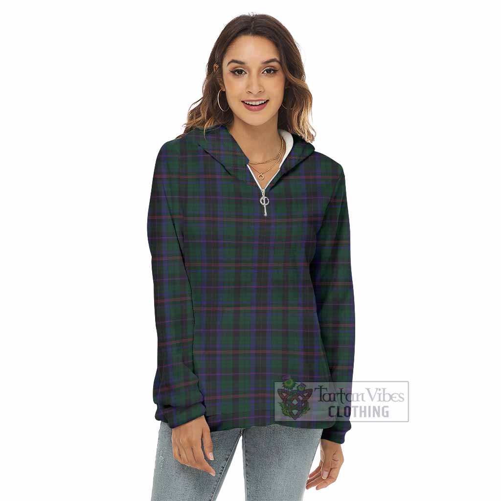 Tartan Vibes Clothing Phillips of Wales Tartan Women's Borg  Half Zip Fleece Hoodie