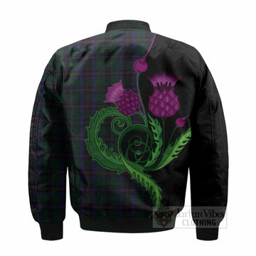 Phillips of Wales Tartan Bomber Jacket Traditional Scottish Thistle