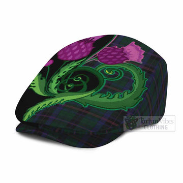 Phillips of Wales Tartan Flat Cap, Jeff Cap Traditional Scottish Thistle