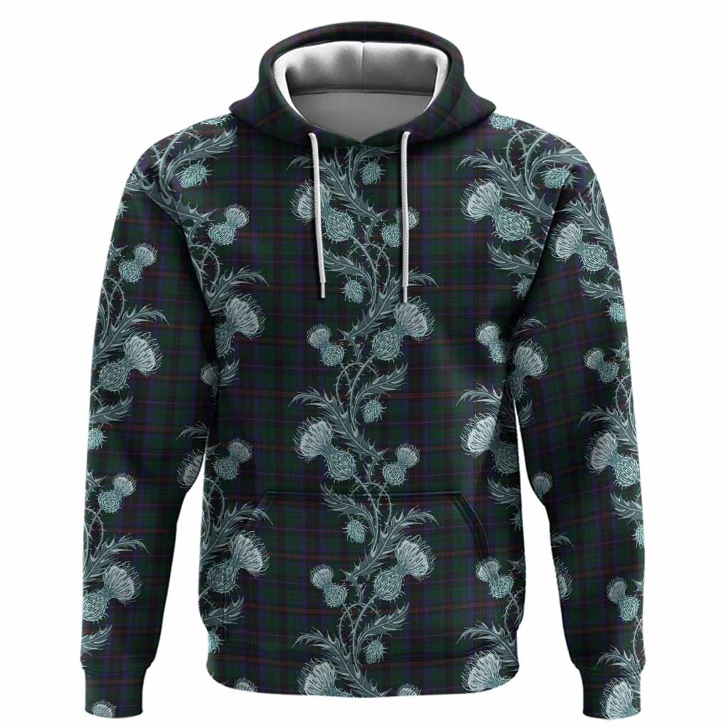 Phillips of Wales Tartan Hoodie Seamless Scottish Thistle Flowers
