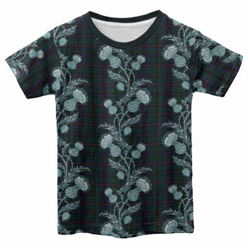 Phillips of Wales Tartan Kid T-shirt Seamless Scottish Thistle Flowers