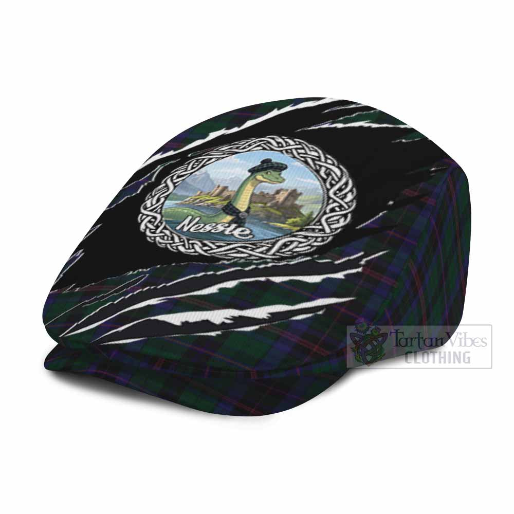 Phillips of Wales Tartan Loch Ness Monster Flat Cap, Jeff Cap Celtic Knot Nessie Art
