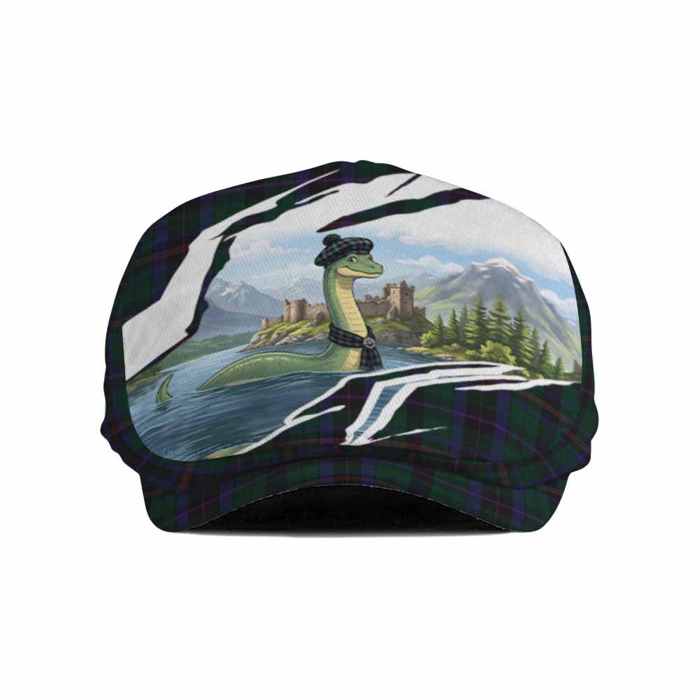 Phillips of Wales Tartan Loch Ness Monster Scottish Heritage Art Flat Cap, Jeff Cap