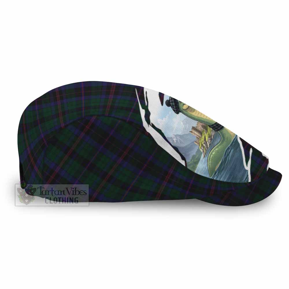 Phillips of Wales Tartan Loch Ness Monster Scottish Heritage Art Flat Cap, Jeff Cap