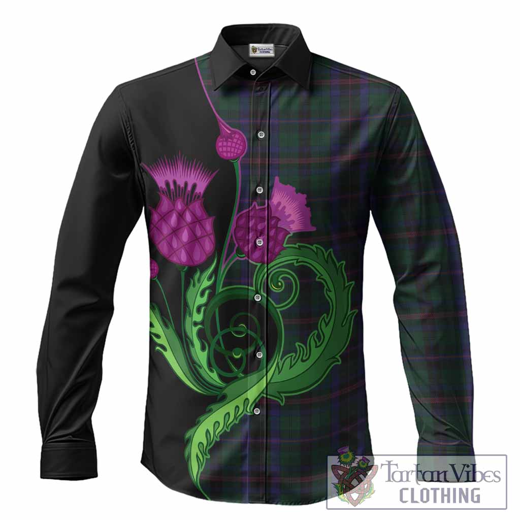 Phillips of Wales Tartan Long Sleeve Button Shirts Traditional Scottish Thistle