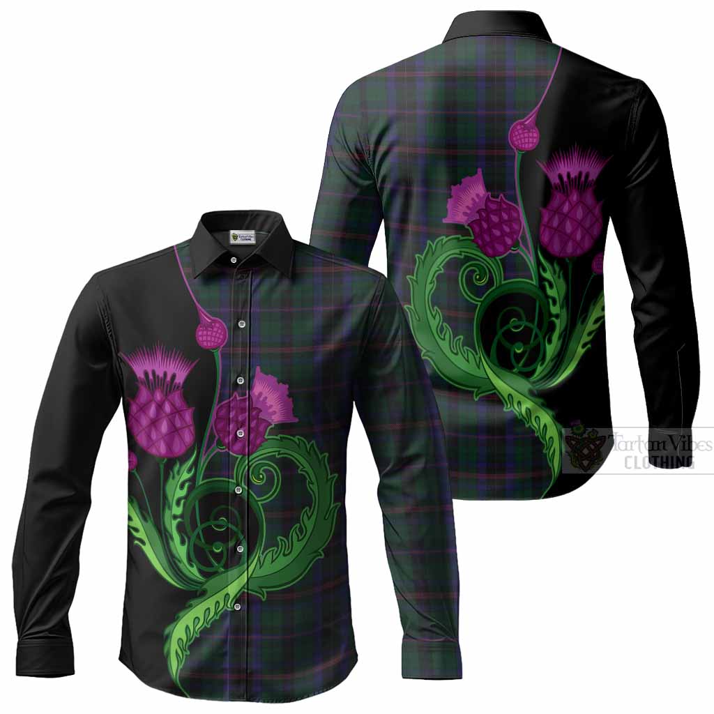 Phillips of Wales Tartan Long Sleeve Button Shirts Traditional Scottish Thistle