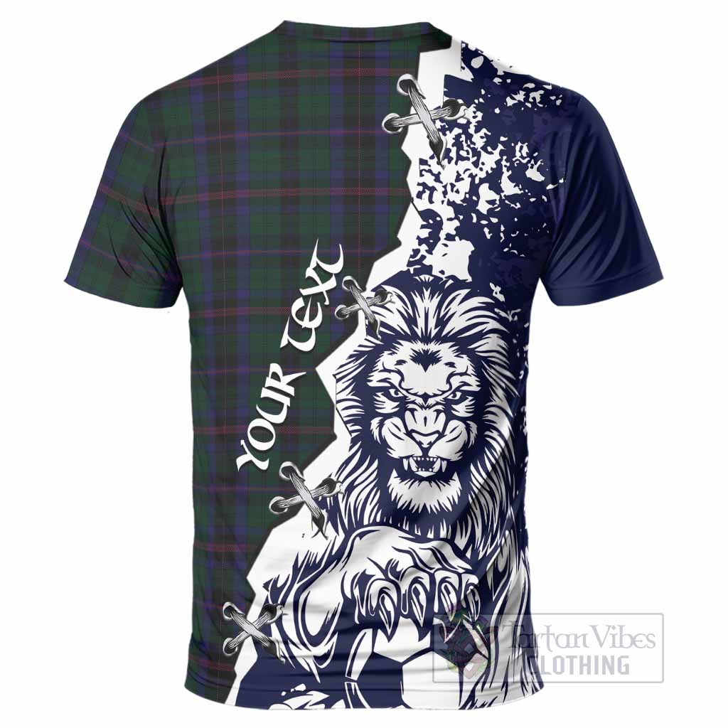 Phillips of Wales Tartan Scottish T-Shirt Angry Lion With Soccer Ball Style