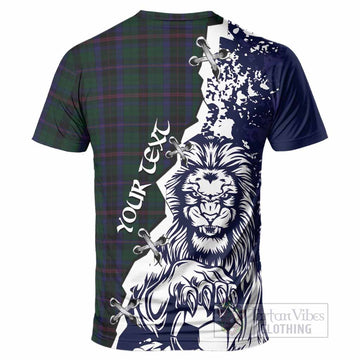 Phillips of Wales Tartan Scottish T-Shirt Angry Lion With Soccer Ball Style