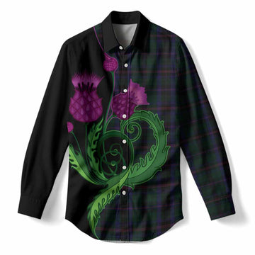 Phillips of Wales Tartan Women Casual Shirt Traditional Scottish Thistle